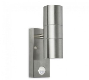 Outdoor PIR Up/Down Wall Light IP44 35W GU10 (S/S)
