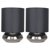 MiniSun Pair Of Black Chrome Touch Table Lamps With Black Shades
