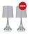 MiniSun Pair Of Teardrop Touch Table Lamp Chrome / Grey Shade