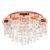 MiniSun Prague 5-Way Lead Copper & Crystal Flush Ceiling Light