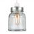 MiniSun Ribbed Glass Jar NE Pendant with Satin Nickel Finish