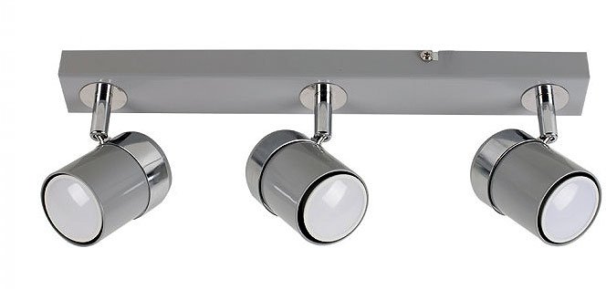 MiniSun Modern 3 Way Cement/Stone Effect And Silver Chrome Straight Bar - View #4