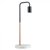 MiniSun Satin Nickel & Black 'Talisman' Table Lamp with White Marble Base