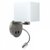 MiniSun Solara Satin Nickel Hotel Wall / Reading Light With USB Charger