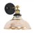 MiniSun Wallace Steampunk Wall Light with Amber Glass Shade