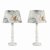 Minisun Pair of Shabby n Chic Table lamps with Cream and Brown Stamp Shades