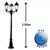 Outdoor IP44 1.95m 3 Way Plastic Lamp Post Black/Clear