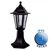 Outdoor IP44 Post Top Lantern Light Black/Clear