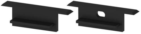 P11-2 Strip Waterproof Black Profile End Cap Set (For C5 Diffusers) Flat-Top