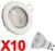 Pack of 10x White Fixed LED GU10 Downlight Kit (C/W 10 Bulbs - Warm White)