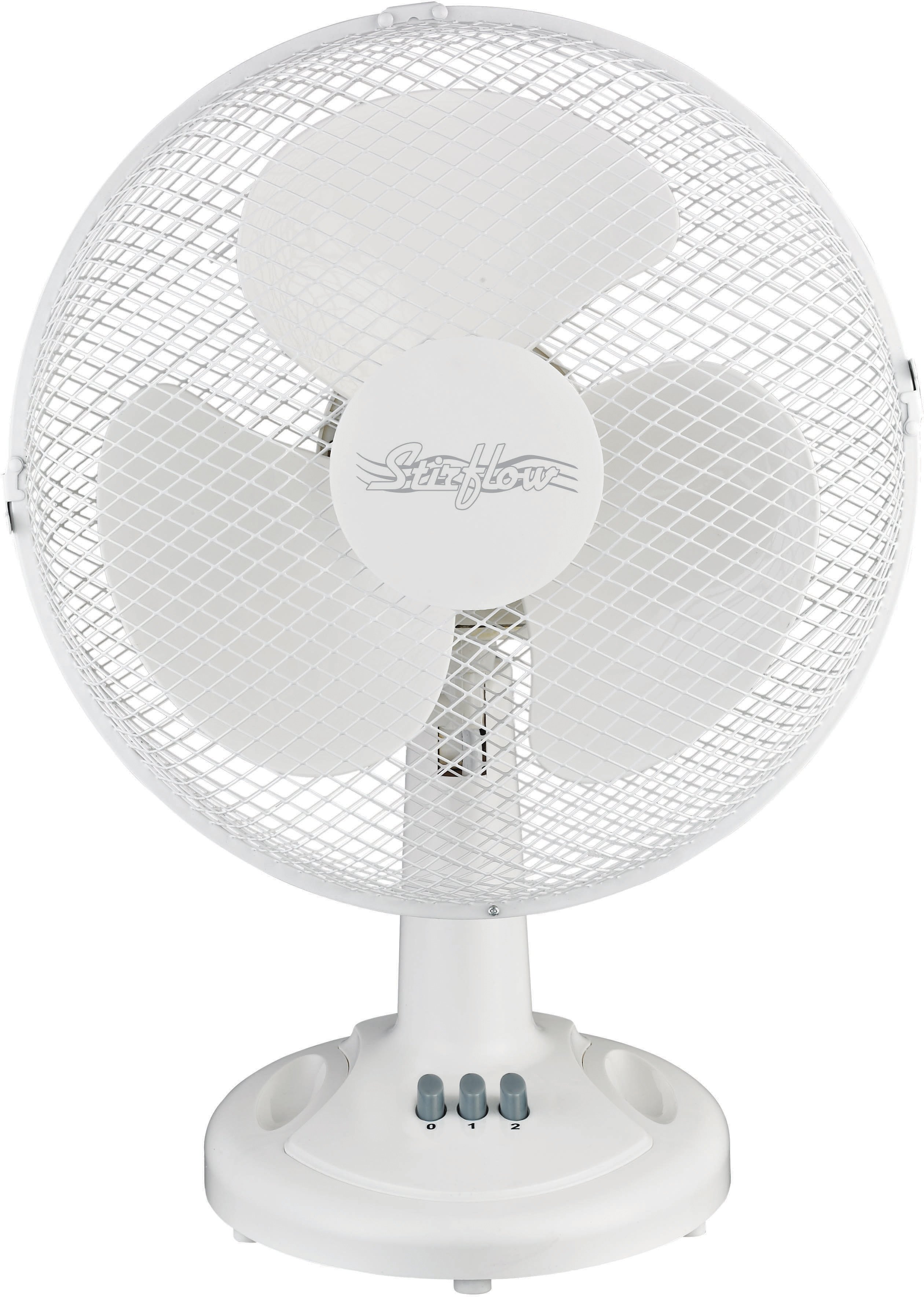 30W 9 23cm White Desk Fan with 2 Speed Settings