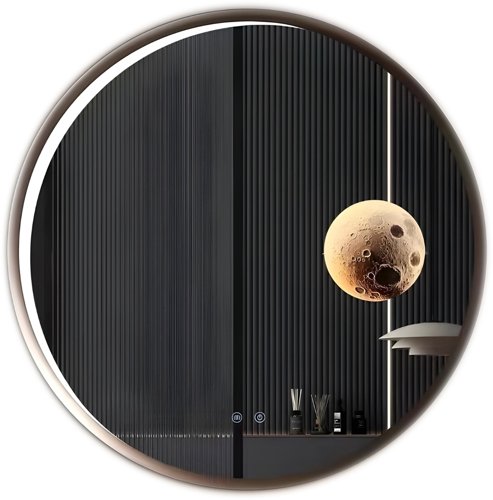 700mm Round LED Mirror with Moon Design CCT - (3000K/4000K/6000K) This is a Product image