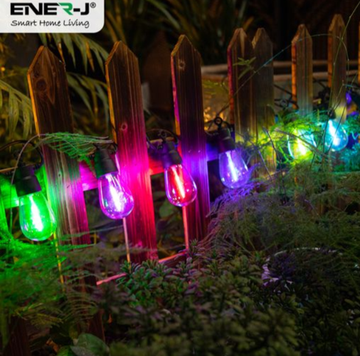 Ener-J LED IP44 10M RGB + Warm White Solar String Lights (10x 0.05W Lamps) This is a Product image