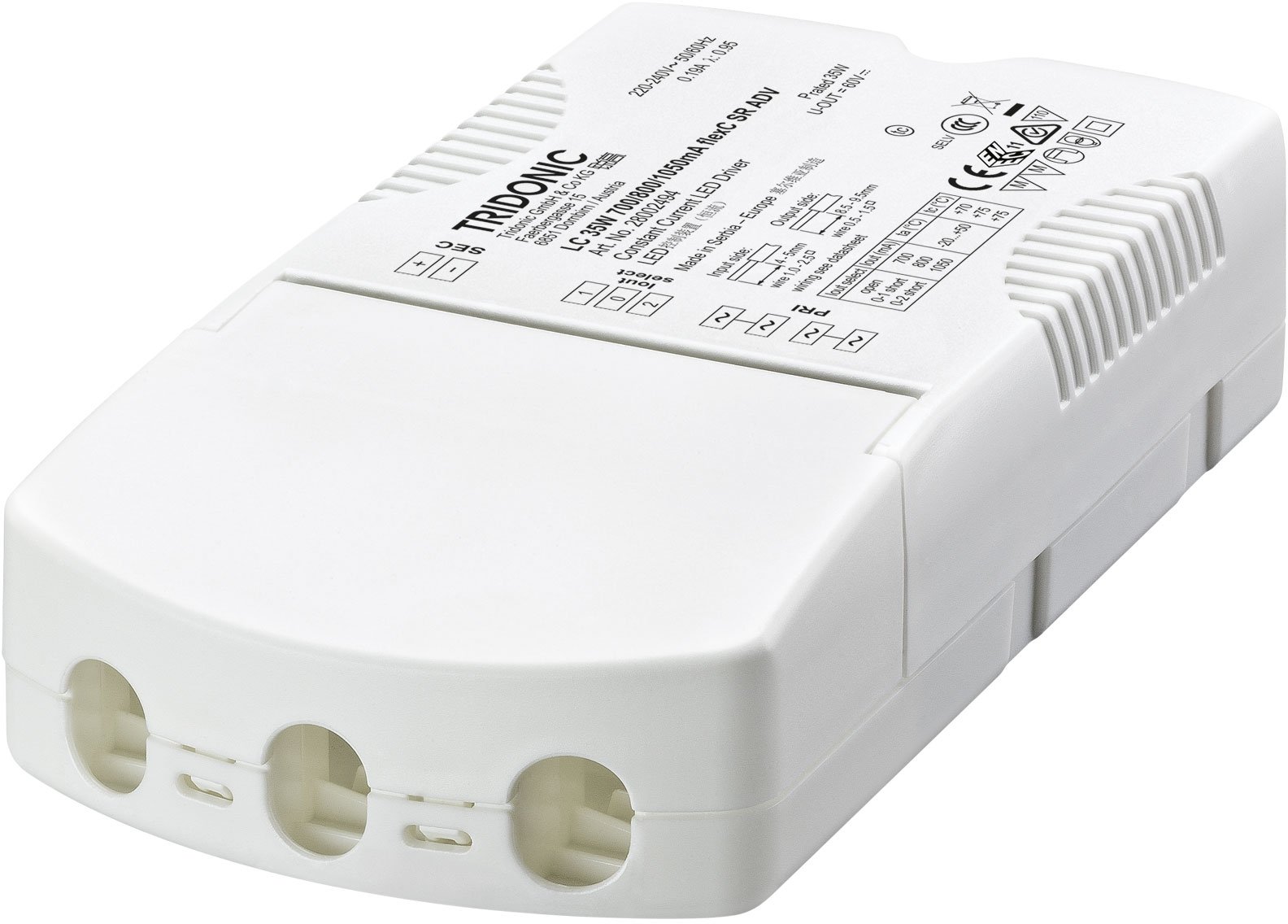 Tridonic Advanced 35W LC LED Driver 700/800/1050mA flexC SR ADV