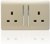 Trendi 2 Gang 13 Amp Long Switched Plug in Gold
