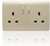 Trendi 2 Gang 13 Amp Short Switched Plug in Gold
