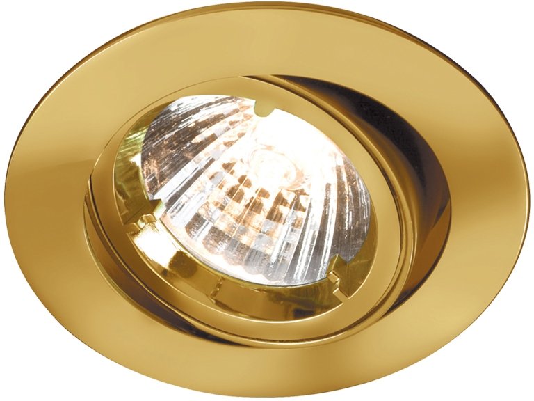Netlighting GU10 Brass Recessed Tilt Twist & Lock Downlight 230V in Yellow