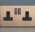 Urban Screwless 2-Gang 13A Double Pole Switched Socket (Brushed Copper)