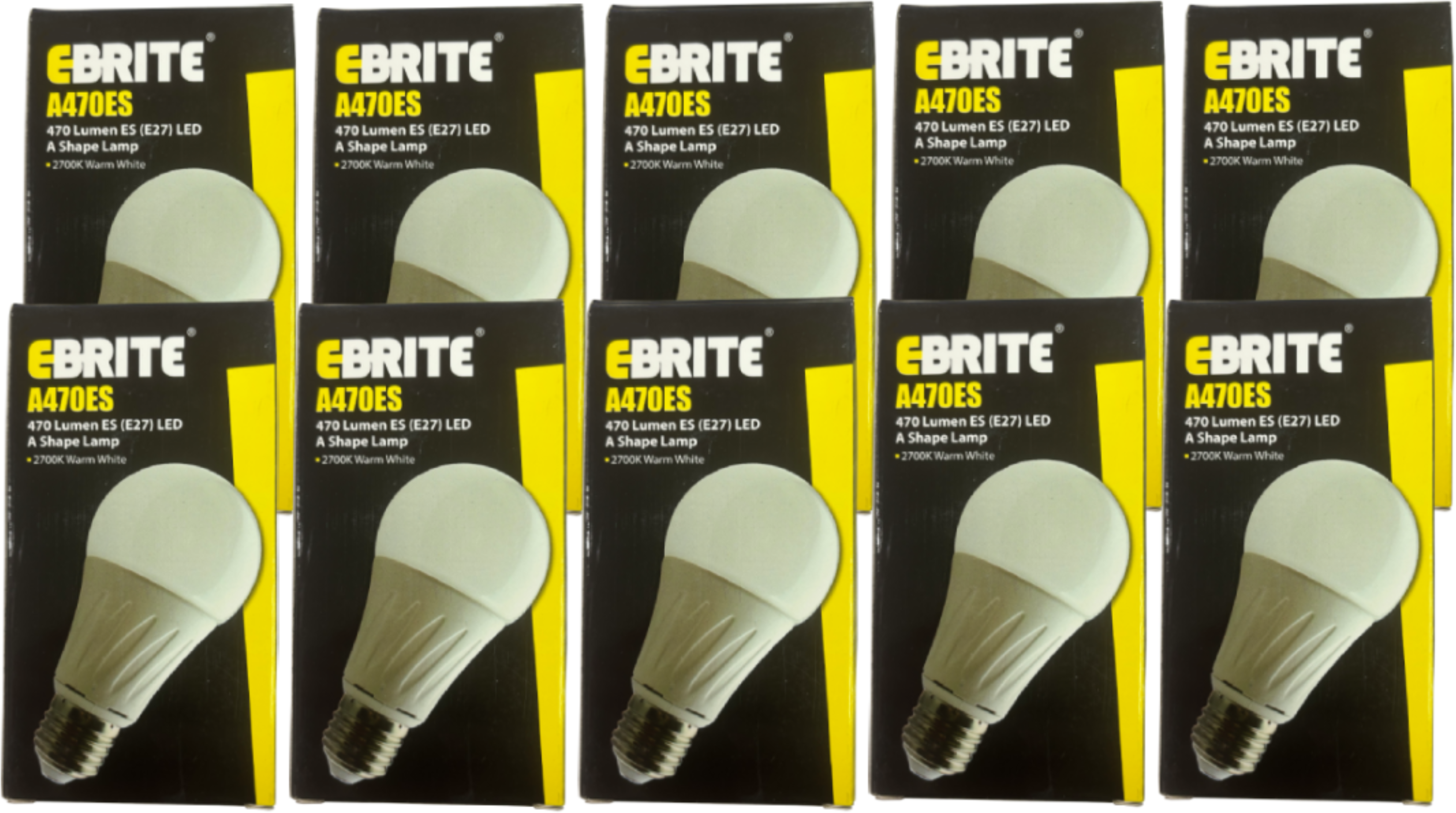 10 Pack 6W LED A Shape Lamp Very Warm White - 2700K