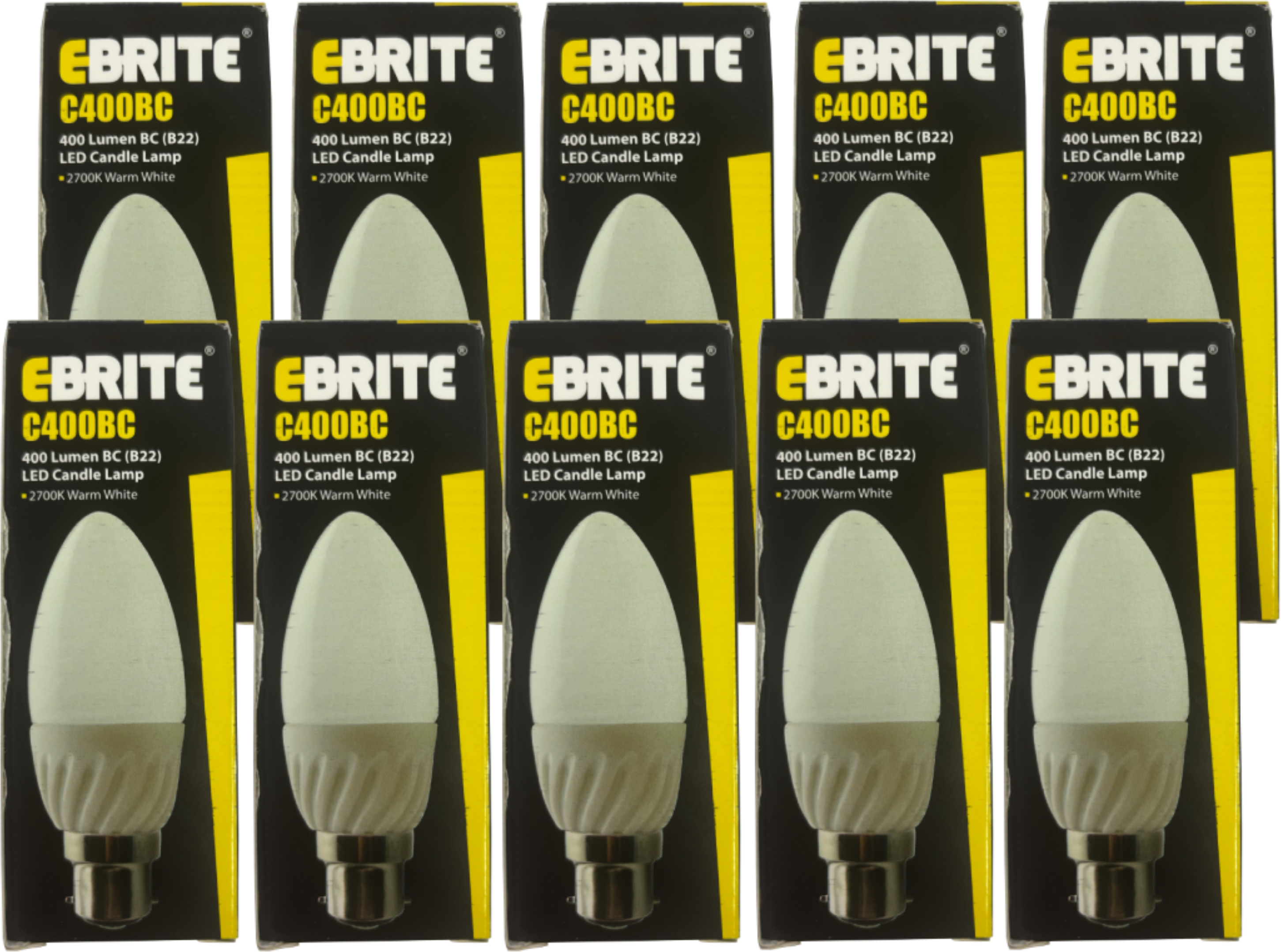 5W LED Candle Lamp Very Warm White - 2700K (Pack of 10)