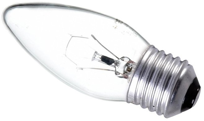 15W ES Clear Incandescent Candle Bulb - 35mm Diameter