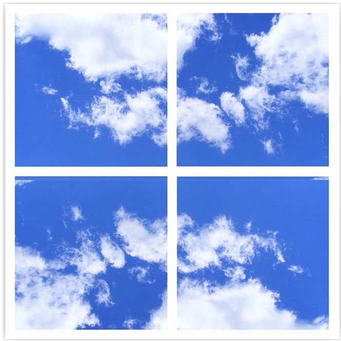 ENER-J Colour Changing And Dimmable Sky Cloud LED Panels 60X60cm 40W 3D Effect (set Of 4 With Remote), White