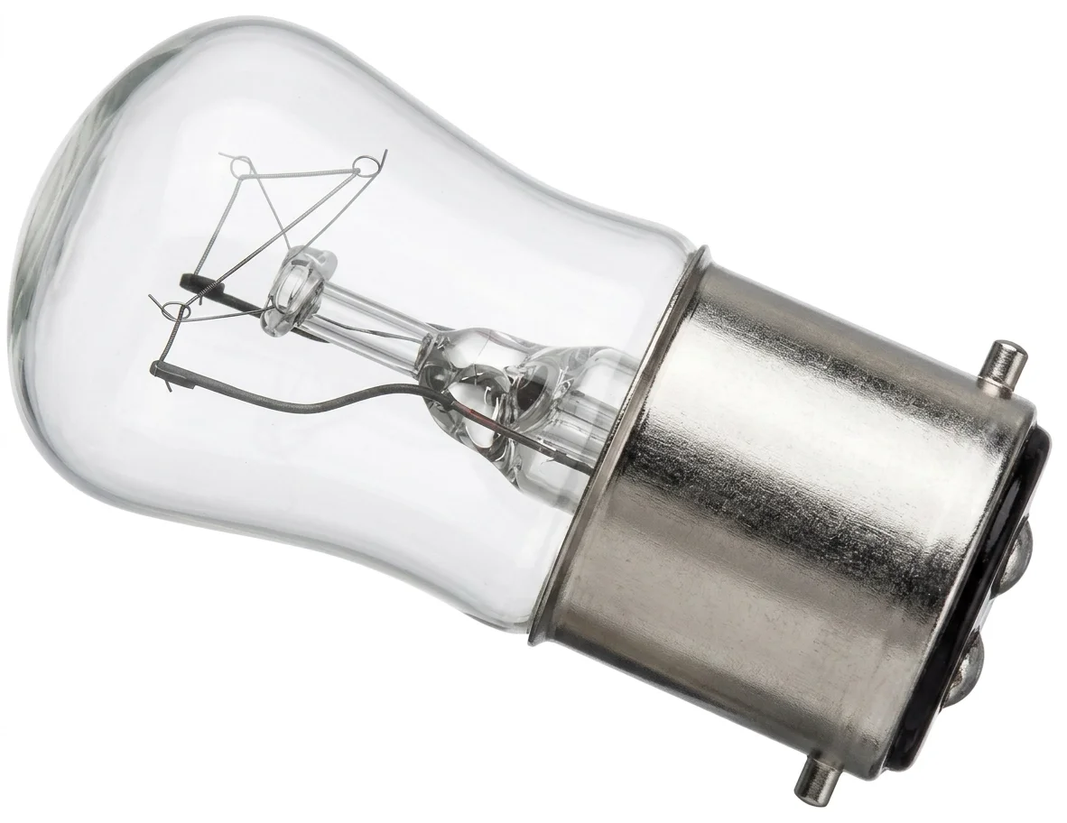 15W 50V Incandescent Pygmy 22mm Ba22d/BC Clear
