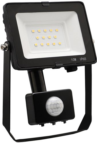 IP65 Comet 10W LED Slimline Floodlight with PIR (4000K - Cool White - 3 Years Warranty) This is a Product image