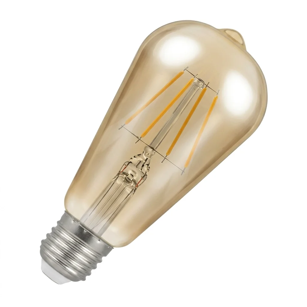 Crompton ST64 LED Squirrel Cage Light Bulb E27 4.5W (35W Eqv) Dim Extra Warm White Antique Filament Screw Vintage Edison