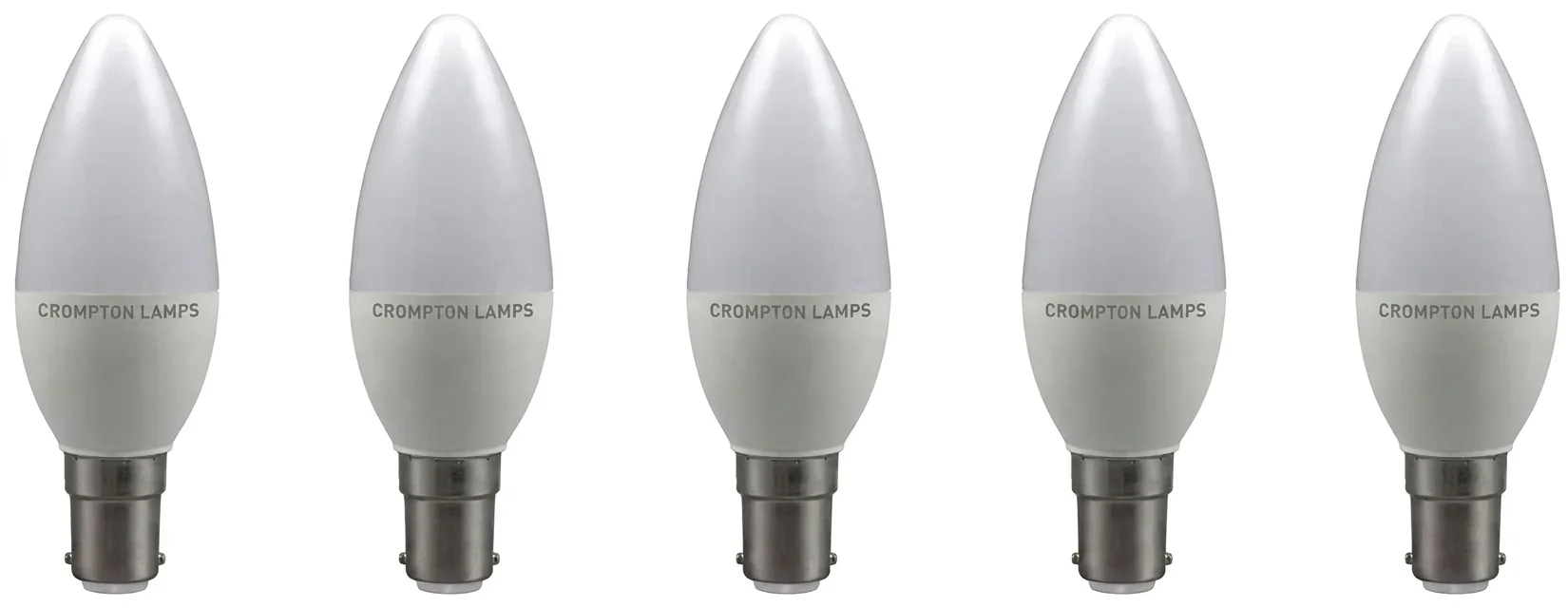 5 Pack Crompton 4.2W SBC Candle LED Bulbs, Very Warm White (40W Equivalent)