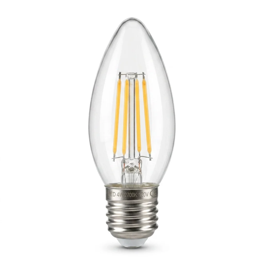 Crompton 5W 26-27mm ES/E27 LED Filament Candle Very Warm White (827) Dimmable - 40W Equivalent