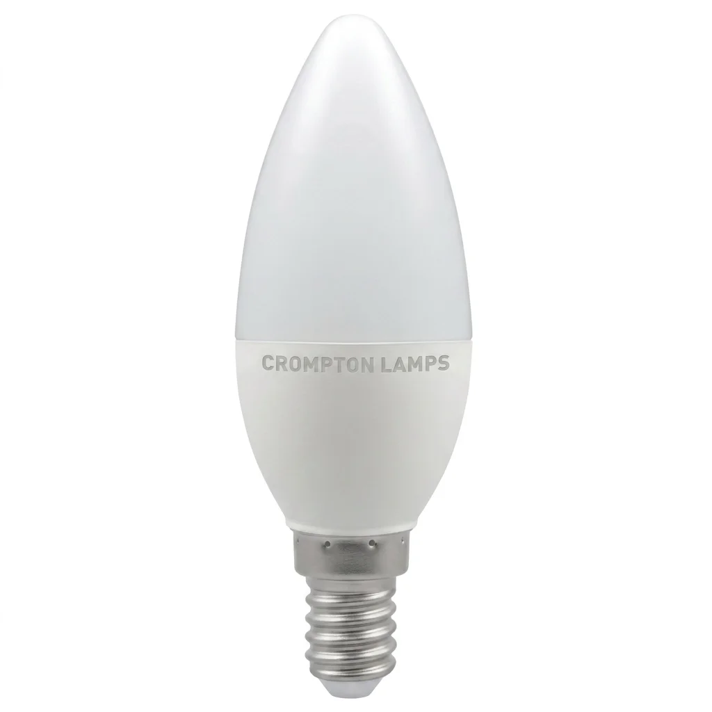 Crompton 5.5W 14mm E14/SES LED Candle Very Warm White (827) Non-Dimmable - 40W Equivalent
