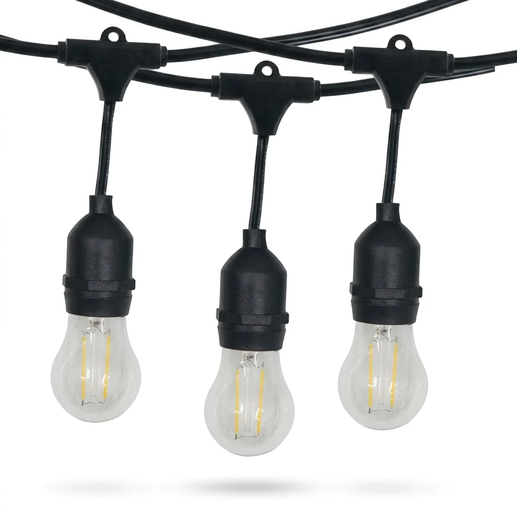 10 Pack Ener-J 2 Watt IP65 LED Filament Festoon String Light Kit Warm White