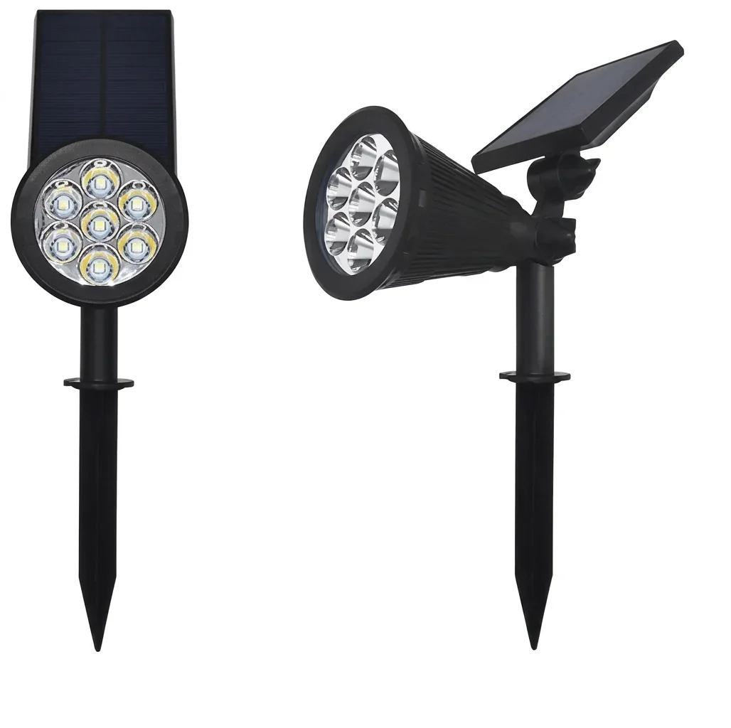 ENER-J 7w Solar Spike Garden Light 1800 mAh Battery 5.5V 1.5W Solar Panel IP44 RGB, White