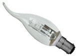 42W Halogen Flame Candle Bulb - 60W Equivalent - SBC Base - Warm White Dimmable