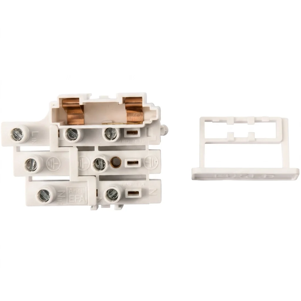 Fuse Terminal Block 13A 250V with Plug & Socket - Lamp Holder Accessory