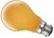 This is a 25W 22mm Ba22d/BC Standard GLS bulb that produces a Amber light which can be used in domestic and commercial applications