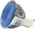 This is a 6 W GU10 Reflector/Spotlight bulb that produces a Blue light which can be used in domestic and commercial applications