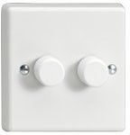 Varilight 2 Gang 2 Way Push On Off LED Dimmer White