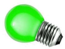Green 1W ES LED Golfball Bulb - Pearl Finish, 5W Alternative
