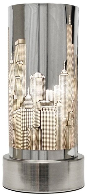 Lampe De Table Bleue New York – Métal Et Plastique – Moderne – Électrique
