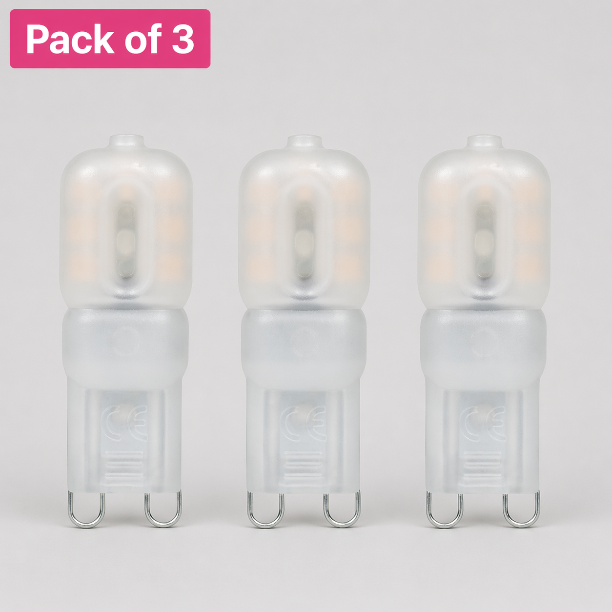 3 Pack Prolite 2.5W G9 LED Capsule Bulbs, Very Warm White (25W Equivalent)