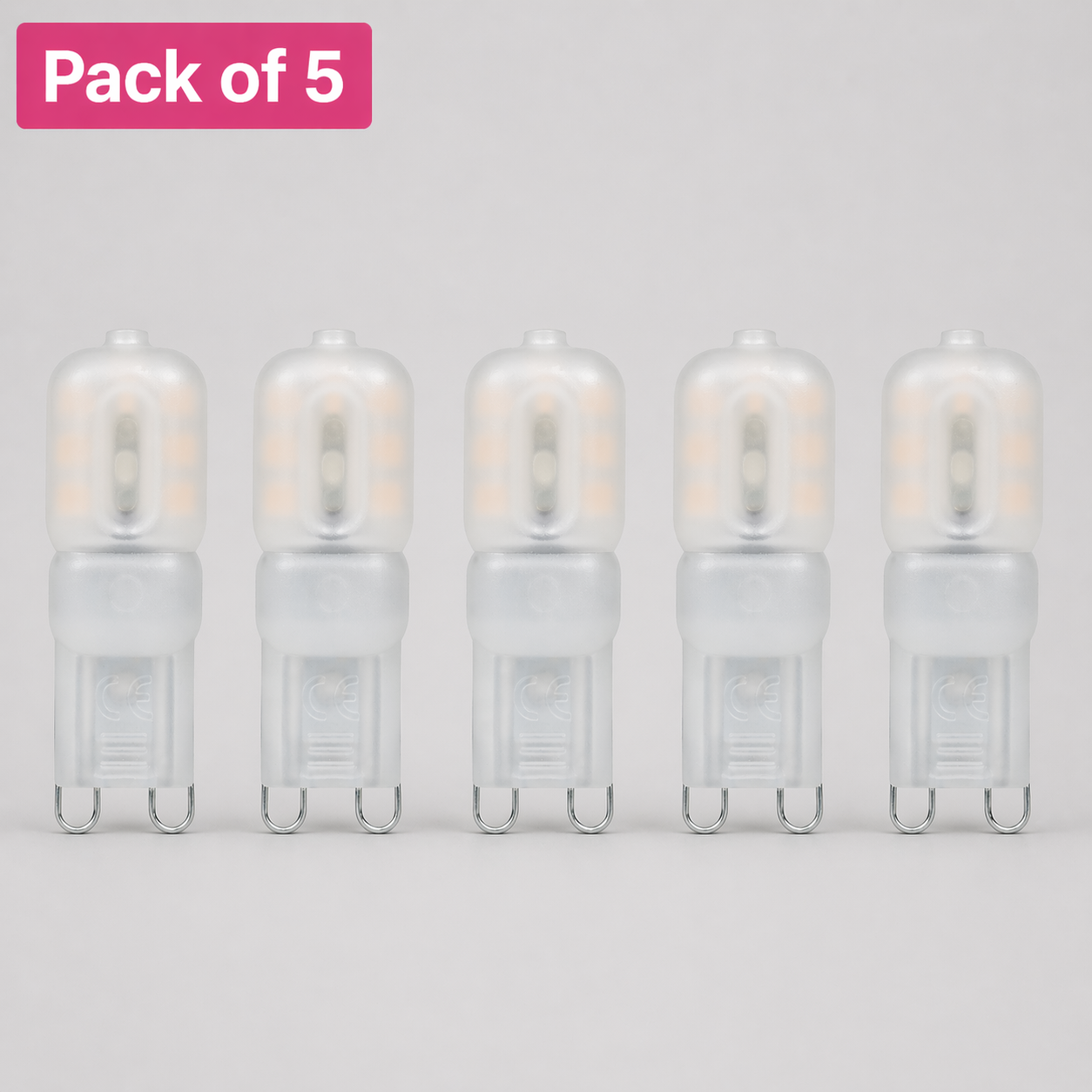5 Pack Prolite 2.5W G9 LED Capsule Bulbs, Very Warm White (25W Halogen Equivalent)