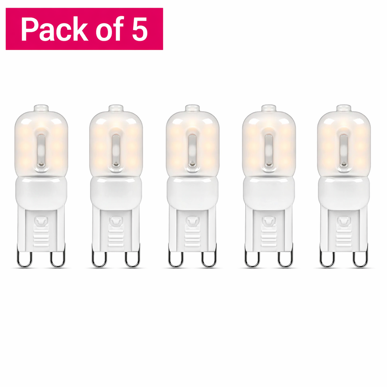 5 Pack Prolite 2.5W G9 LED Capsule, Cool White (25W Equivalent)