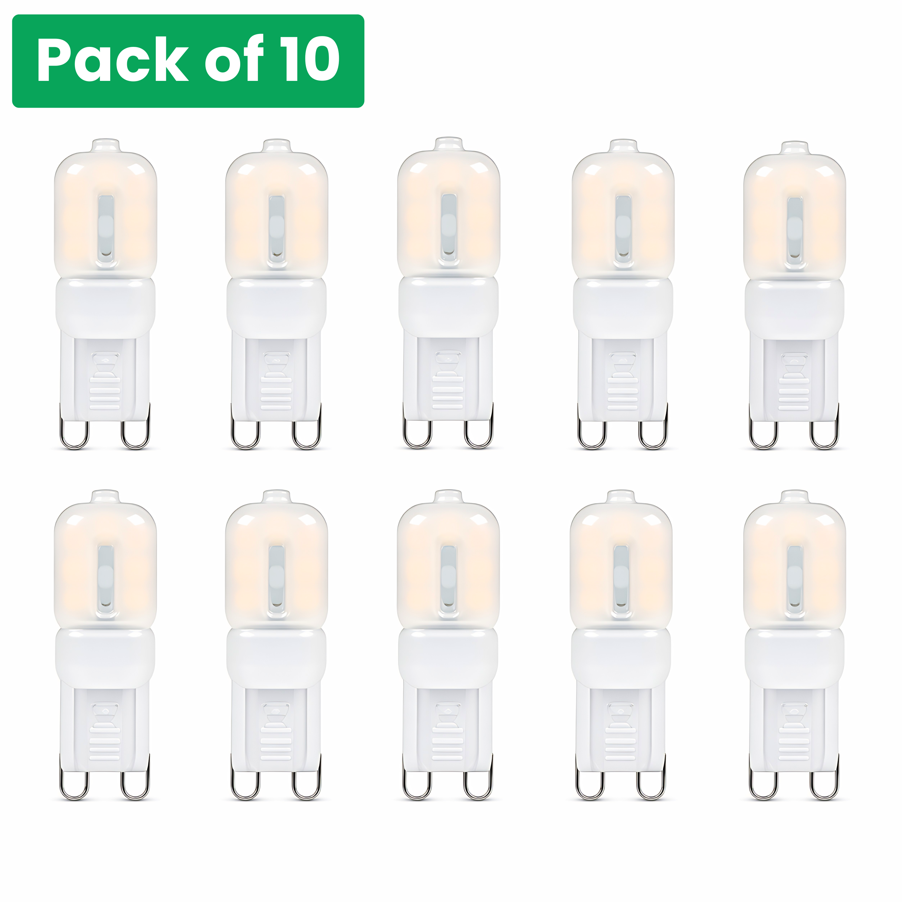 10 Pack Prolite 2.5W G9 LED Capsule Daylight Bulbs (25W Equivalent)