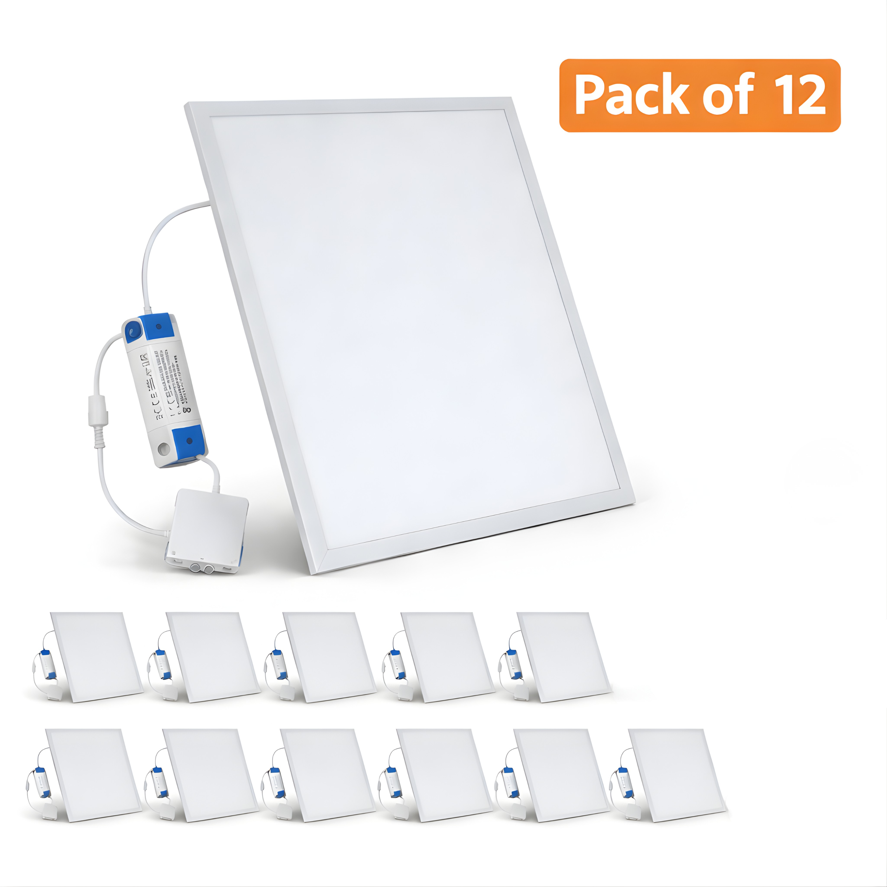 12 Pack V-TAC Backlit LED Panel IP20 Flame Resistant 600 x 600mm 36W 4320lm 4000K (5 Year Warranty)