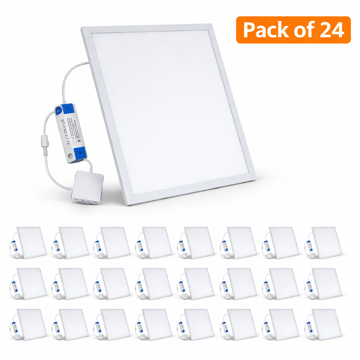 24 Pack V-TAC Backlit LED Panel IP20 Flame Resistant 600 x 600mm 36W 4320lm 4000K (5 Year Warranty)