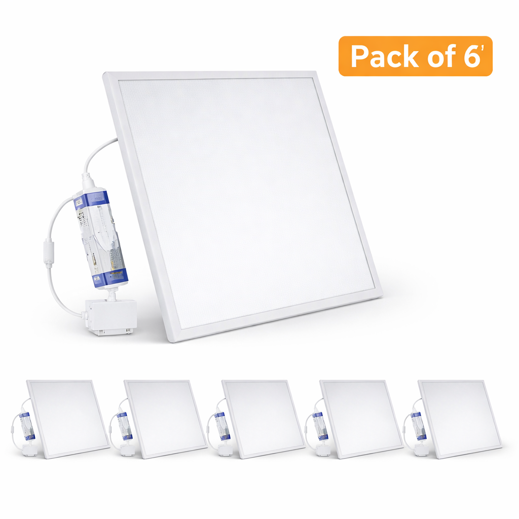 6 Pack V-Tac 36W LED 600x600mm LED Warm White/Cool White/Daylight CCT Flame Resistant Panel IP40