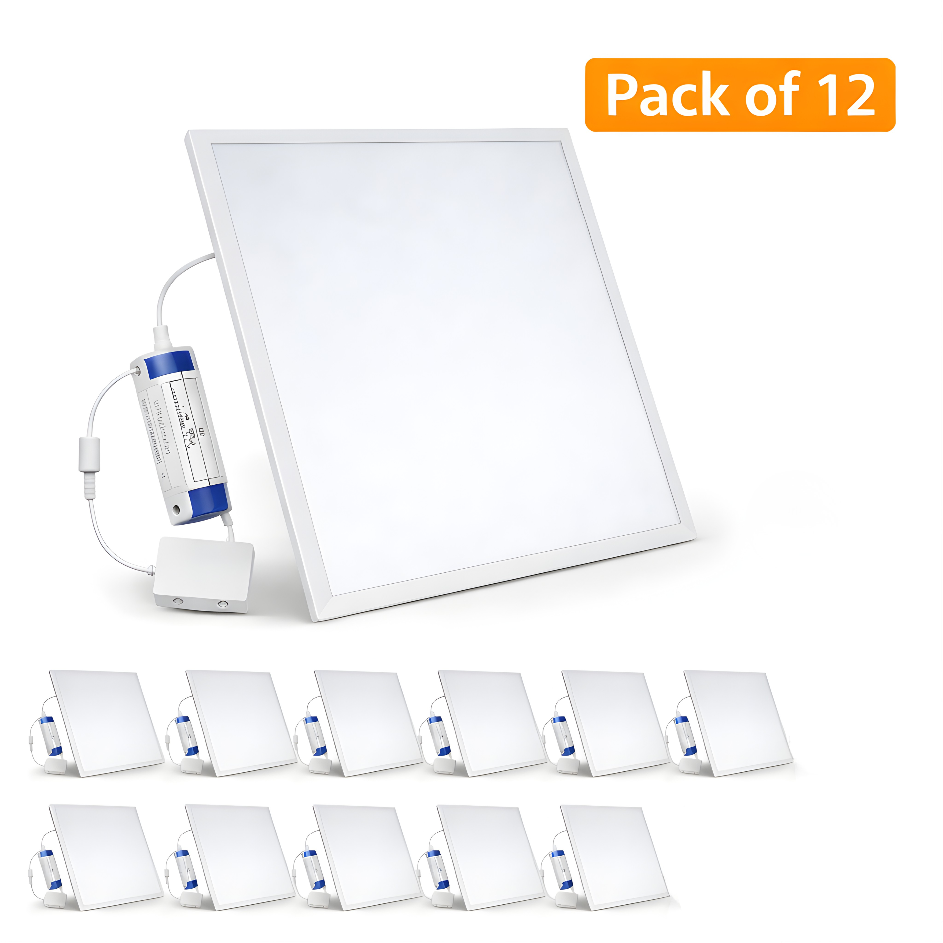 12 Pack V-Tac 36W LED 600x600mm LED Warm White/Cool White/Daylight CCT Flame Resistant Panel IP40