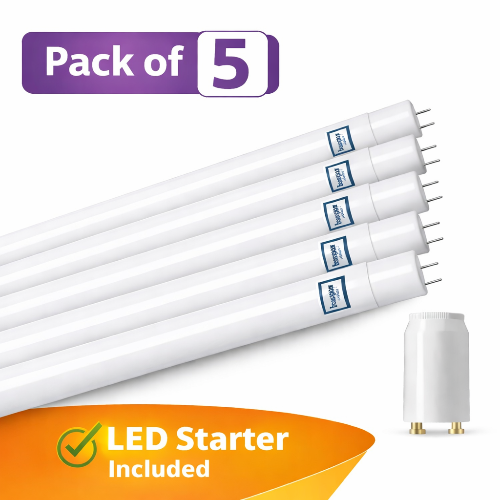 5 Pack Crompton 1200mm LED T8 Tube 17.5W 4ft Cool White (36W Alternative)